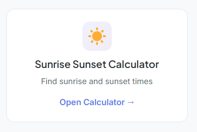 Sunrise & Sunset Calculator online