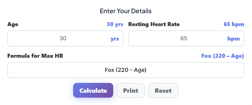 heart rate calculator online