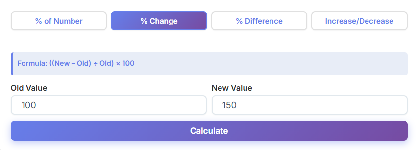 how to calculate a percentage increase of a percentage
