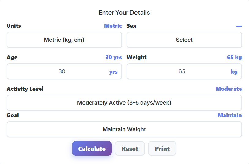 protein intake calculator
