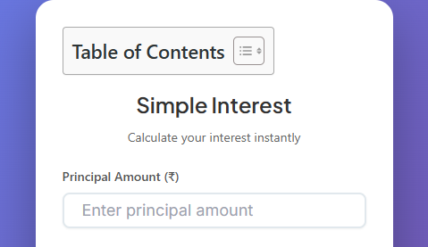 Simple Interest Calculator