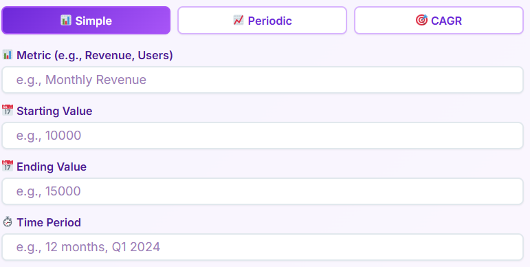 Calculating the growth rate