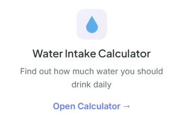 Water Intake Calculator for Daily Hydration Needs