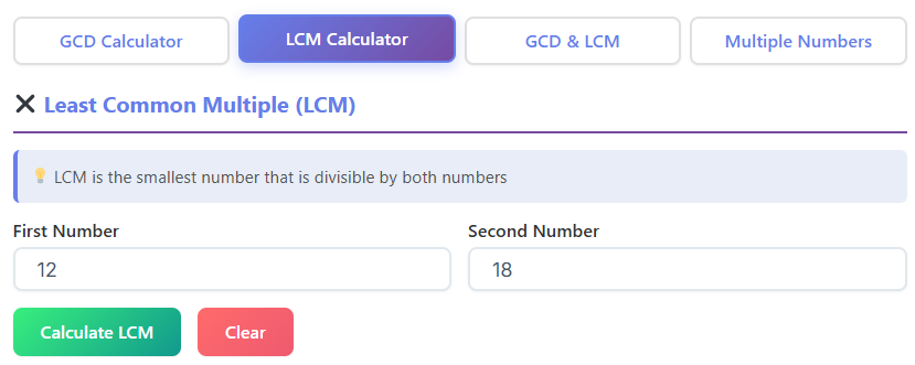 gcd calculator