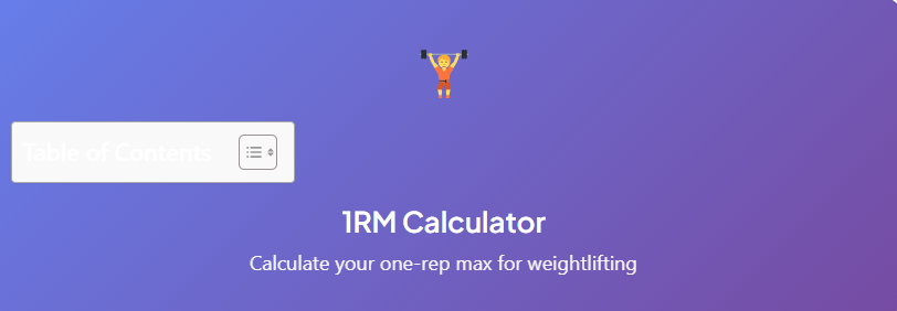 one rep max calculator for weightlifting