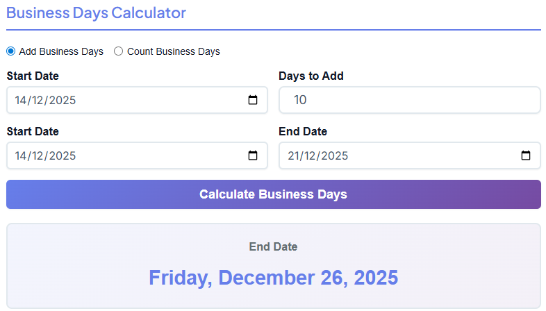 Date Calculator Tool Free