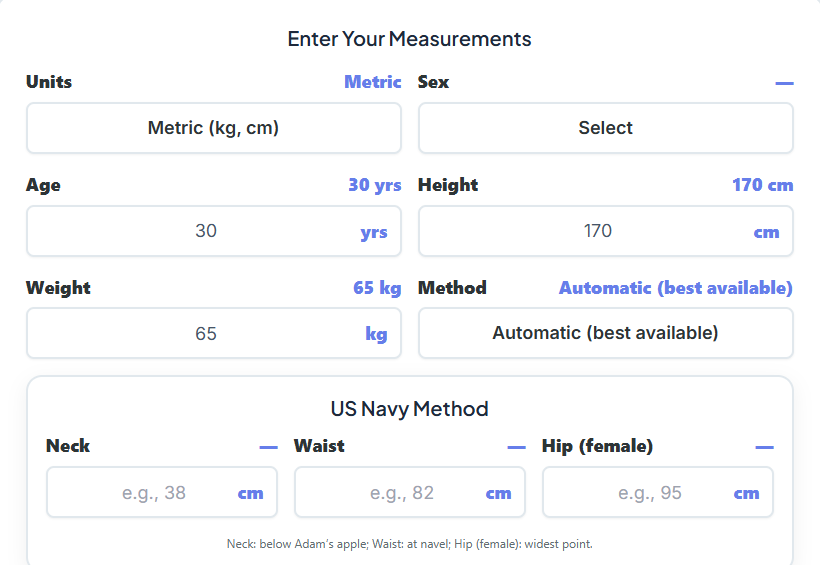 Army Fat Body Calculator