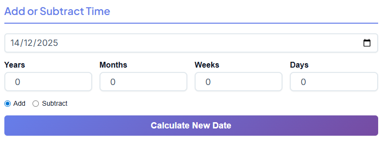 Date Calculator Tool Free