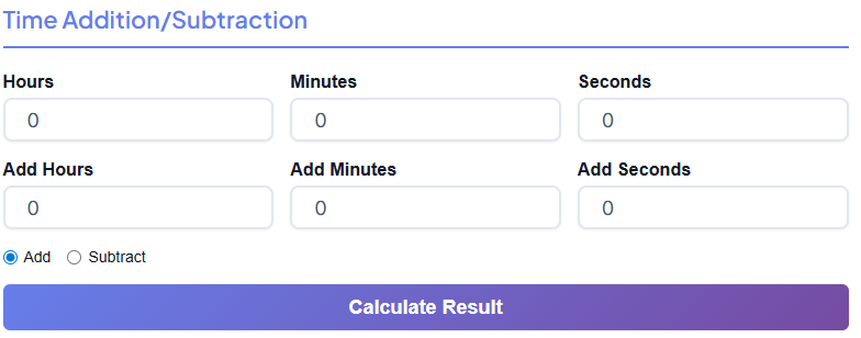 Free Time Calculator