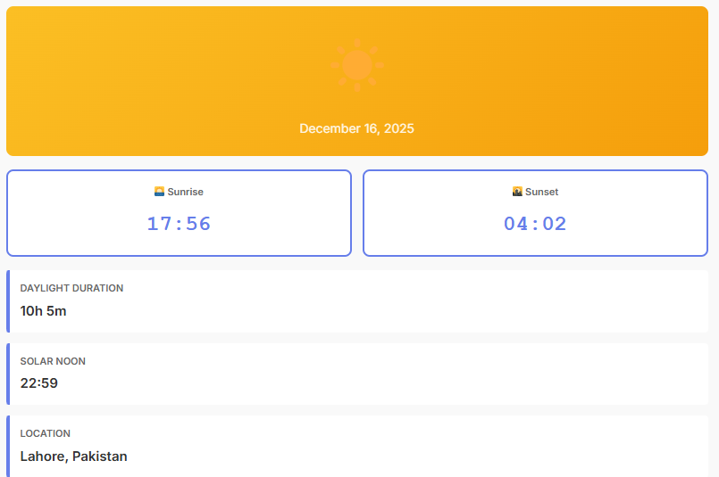 Sunrise & Sunset Calculator online