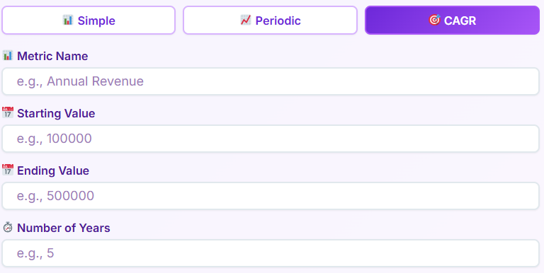 Calculating the growth rate