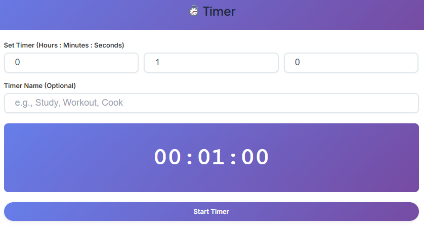 set a timer for 5 minutes