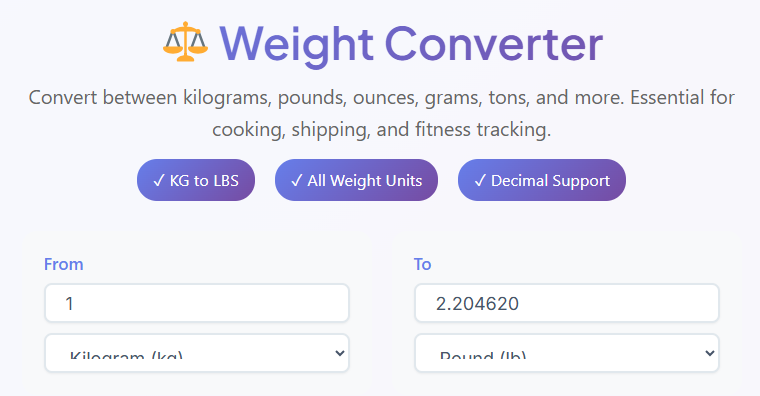 weight converting