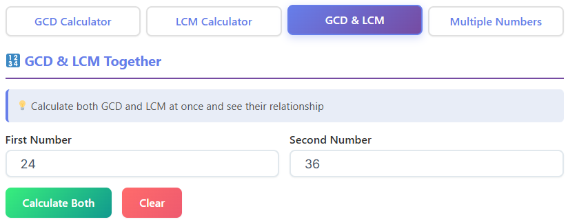 gcd calculator