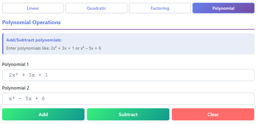 Algebra Calculator