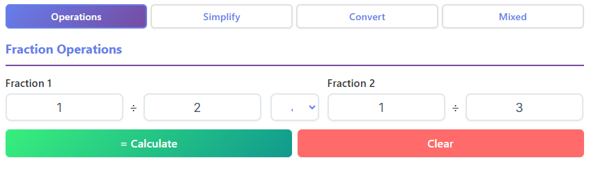 fraction calculator