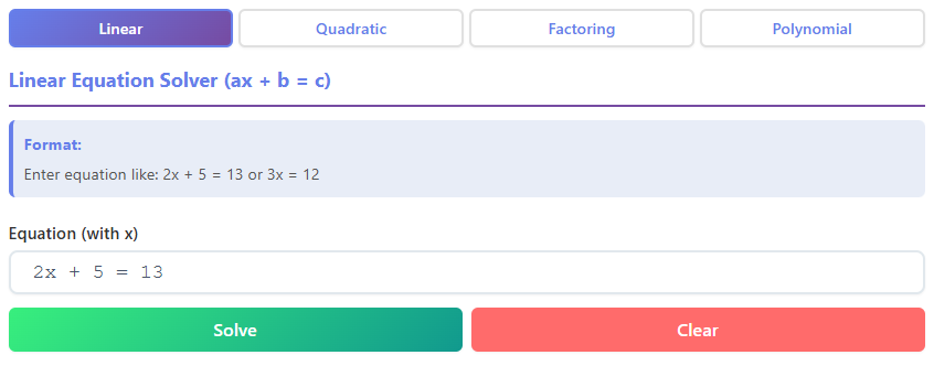 Algebra Calculator