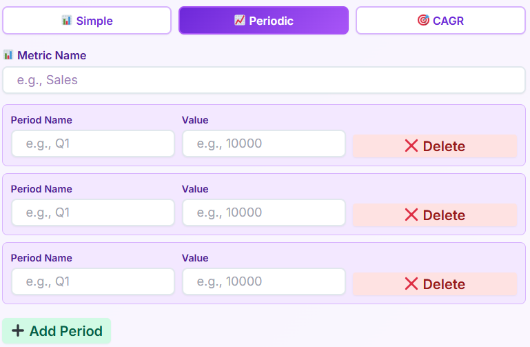 Calculating the growth rate