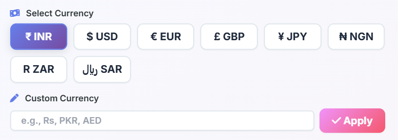 monthly budget calculator