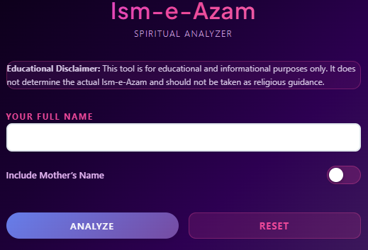 ism e azam calculator online