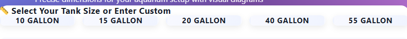 15 gallon tank measurements