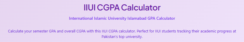 iiui cgpa calculator