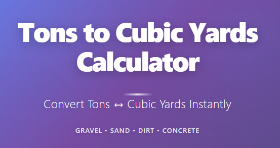 Tons in Cubic Yard