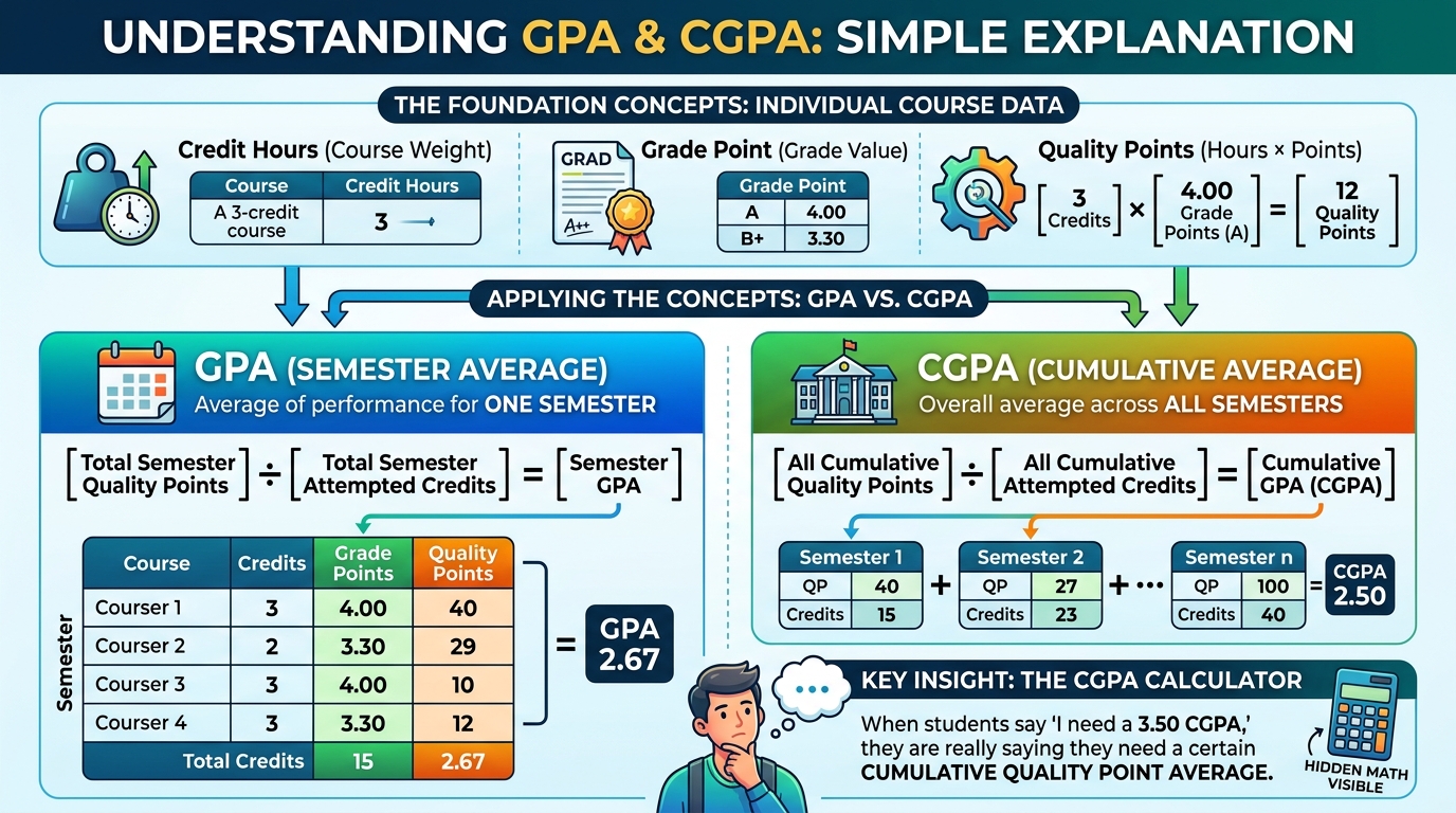 GPA, CGPA and quality points explained for UAF students